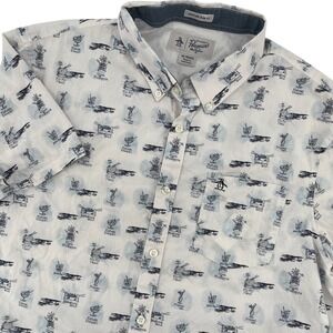 Original Penguin Mens Heritage Slim‎ Fit Short Sleeve Button Down Shirt XL